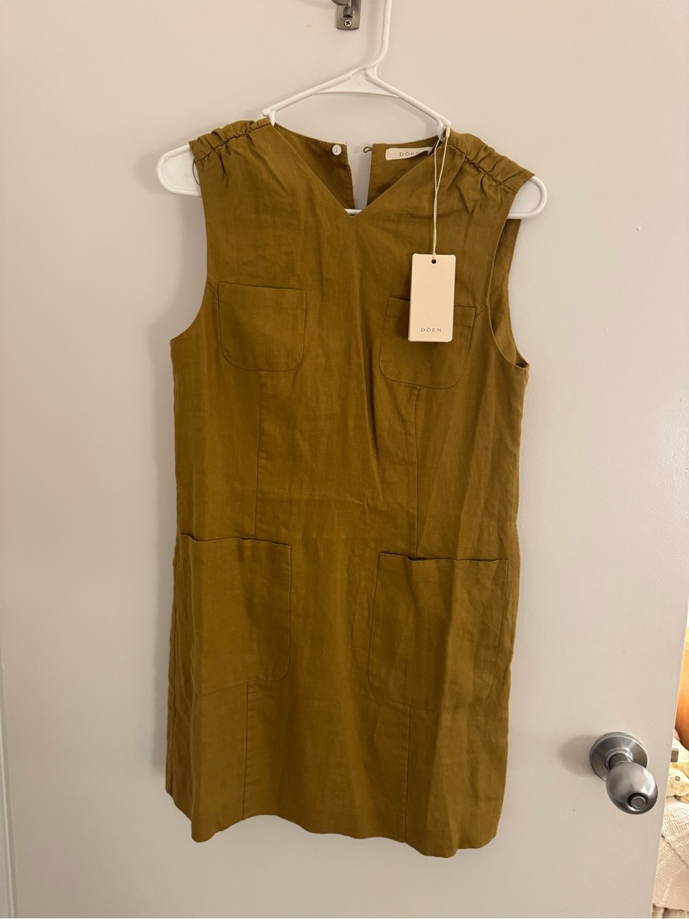 Doen Bennette Dress Olive Small NWT
